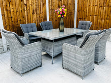 Load image into Gallery viewer, Palermo Rattan Garden 160cm Table with 6 Chairs