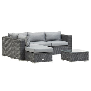 DISPLAY ITEM - SAINT LUCIA CORNER SOFA SET (GREY)