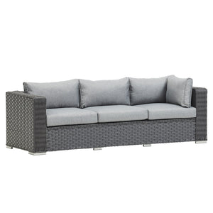 DISPLAY ITEM - SAINT LUCIA CORNER SOFA SET (GREY)