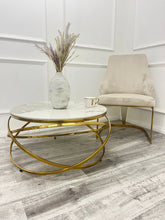 Load image into Gallery viewer, Chelmsford Cream Velvet Dining Chair With Gold Metal Base