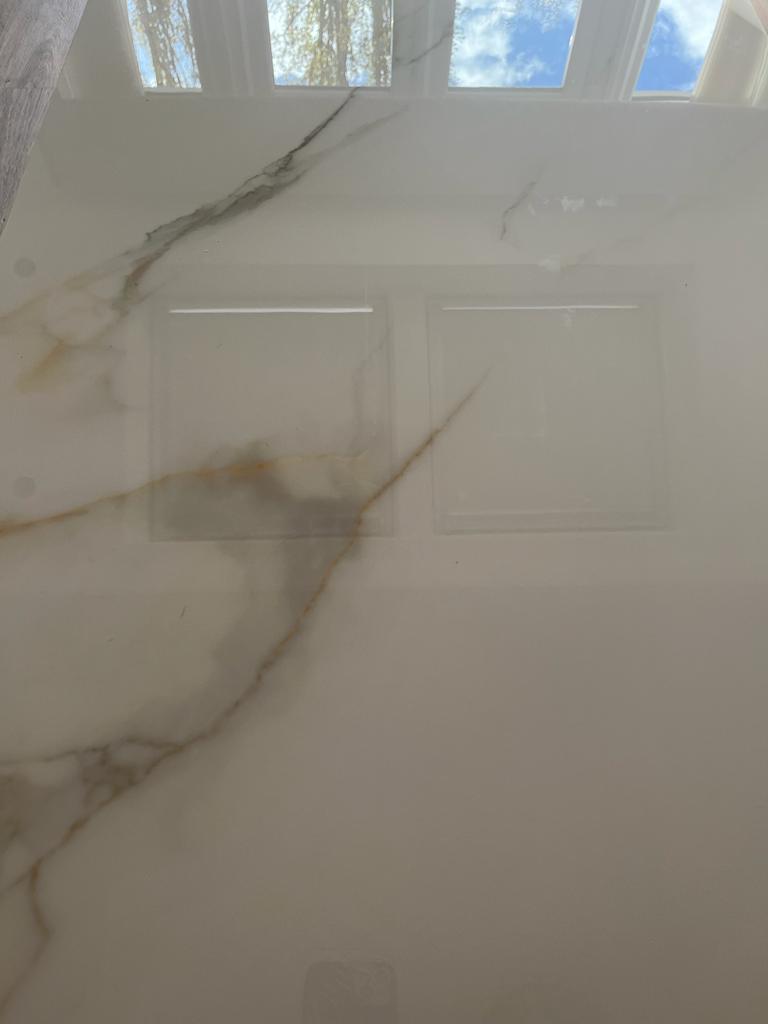 Display Item -  Louis Kasi Gold Ceramic & Chrome Coffee Table 120cm x 60cm x 42cm