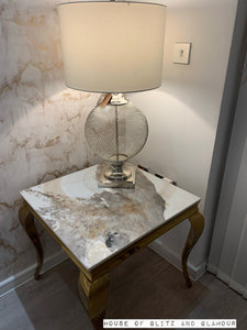 Display Item - Louis Pandora Side Table With Gold Legs And Sintered Top (60cm x 60cm)