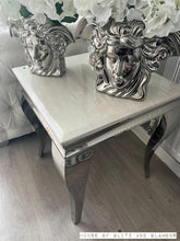 Load image into Gallery viewer, Louis Cream Marble &amp; Stainless Steel Lamp / Side Table