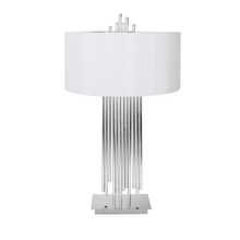Load image into Gallery viewer, Vienna 77cm Nickle Table Lamp With White Silk Shade