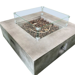 Light Grey Square Fire Pit Table