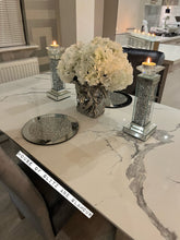 Load image into Gallery viewer, 2 x Crushed Diamond Crystal Mirror &amp; Glass Candle Holder