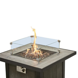 Tall Square Dark Grey Fire Pit ( Large )