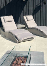 Load image into Gallery viewer, Kensington Set of 2 Sun Loungers with Side Table in Grey Rattan