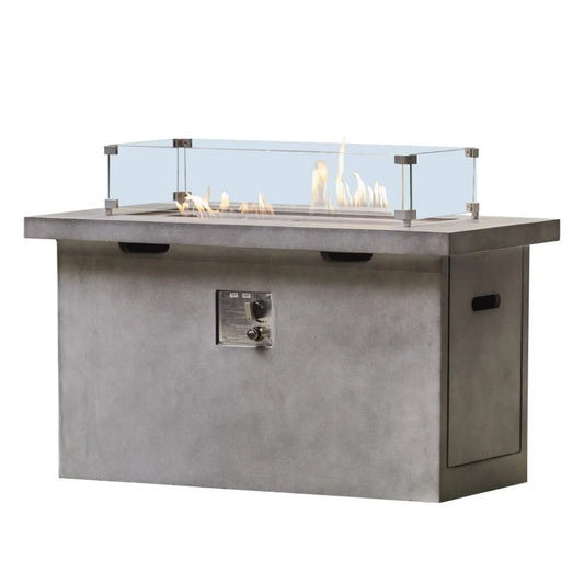 Tall Rectangular Light Grey Fire Pit