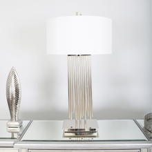 Load image into Gallery viewer, Vienna 77cm Nickle Table Lamp With White Silk Shade
