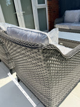 Load image into Gallery viewer, Camden Display Set 3 Seater Sofa with 2 Armchairs and Coffee Table in Grey Rattan