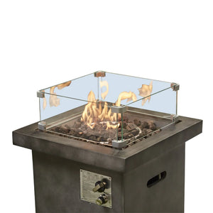 Dark Grey Cube Fire Pit