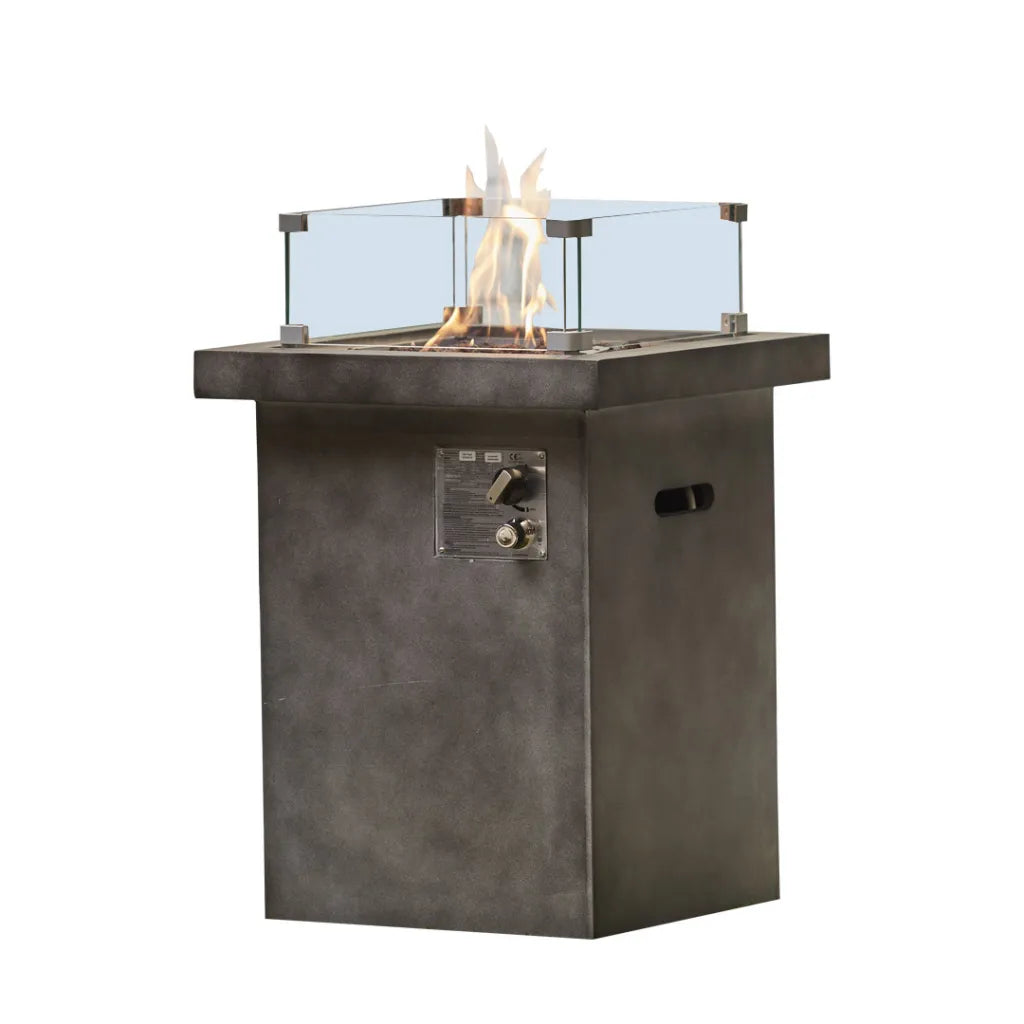 Dark Grey Cube Fire Pit