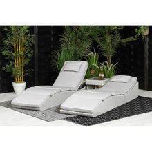 Load image into Gallery viewer, Display Set - Kensington Set of 2 Sun Loungers with Side Table in Grey Rattan