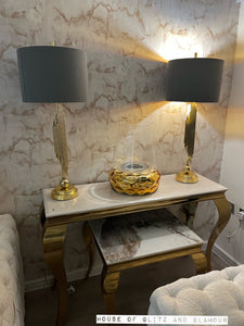 Louis Cream Marble Console Table With Gold Legs 120cm x 40cm x 75cm