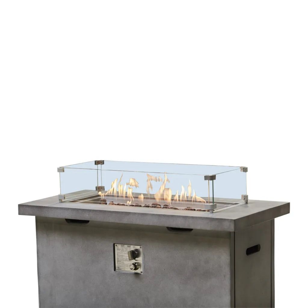 Tall Rectangular Light Grey Fire Pit