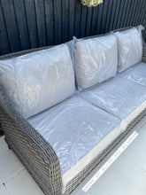 Load image into Gallery viewer, Camden Display Set 3 Seater Sofa with 2 Armchairs and Coffee Table in Grey Rattan