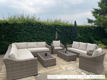 Load image into Gallery viewer, Soho 3 Seater Sofa with 2 Armchairs and Coffee Table in Brown Rattan