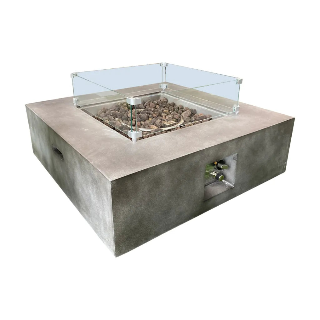 Light Grey Square Fire Pit Table