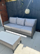 Load image into Gallery viewer, Camden Display Set 3 Seater Sofa with 2 Armchairs and Coffee Table in Grey Rattan