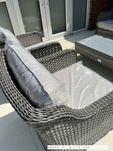 Load image into Gallery viewer, Camden Display Set 3 Seater Sofa with 2 Armchairs and Coffee Table in Grey Rattan