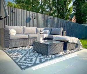 DISPLAY ITEM - SAINT LUCIA CORNER SOFA SET (GREY)