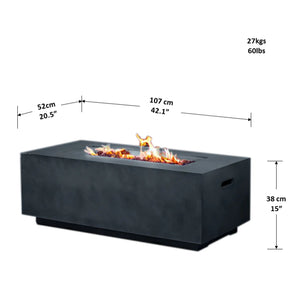 Rectangular Black Fire Pit