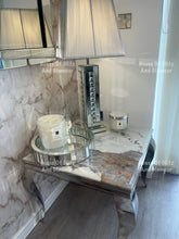 Load image into Gallery viewer, Louis Cream Side Table With Chrome Legs And Pandora Marble Top (60cm x 60cm)