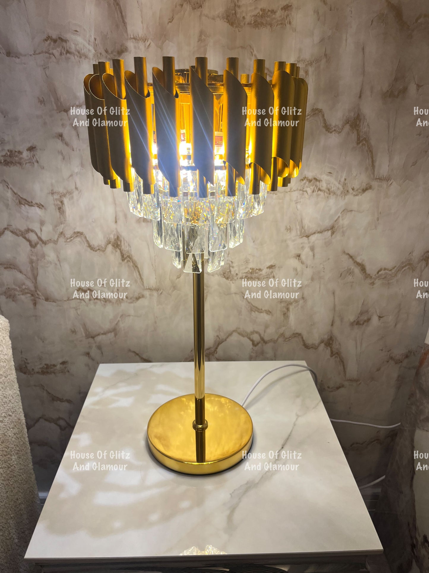 Gold Crystal Table Lamp
