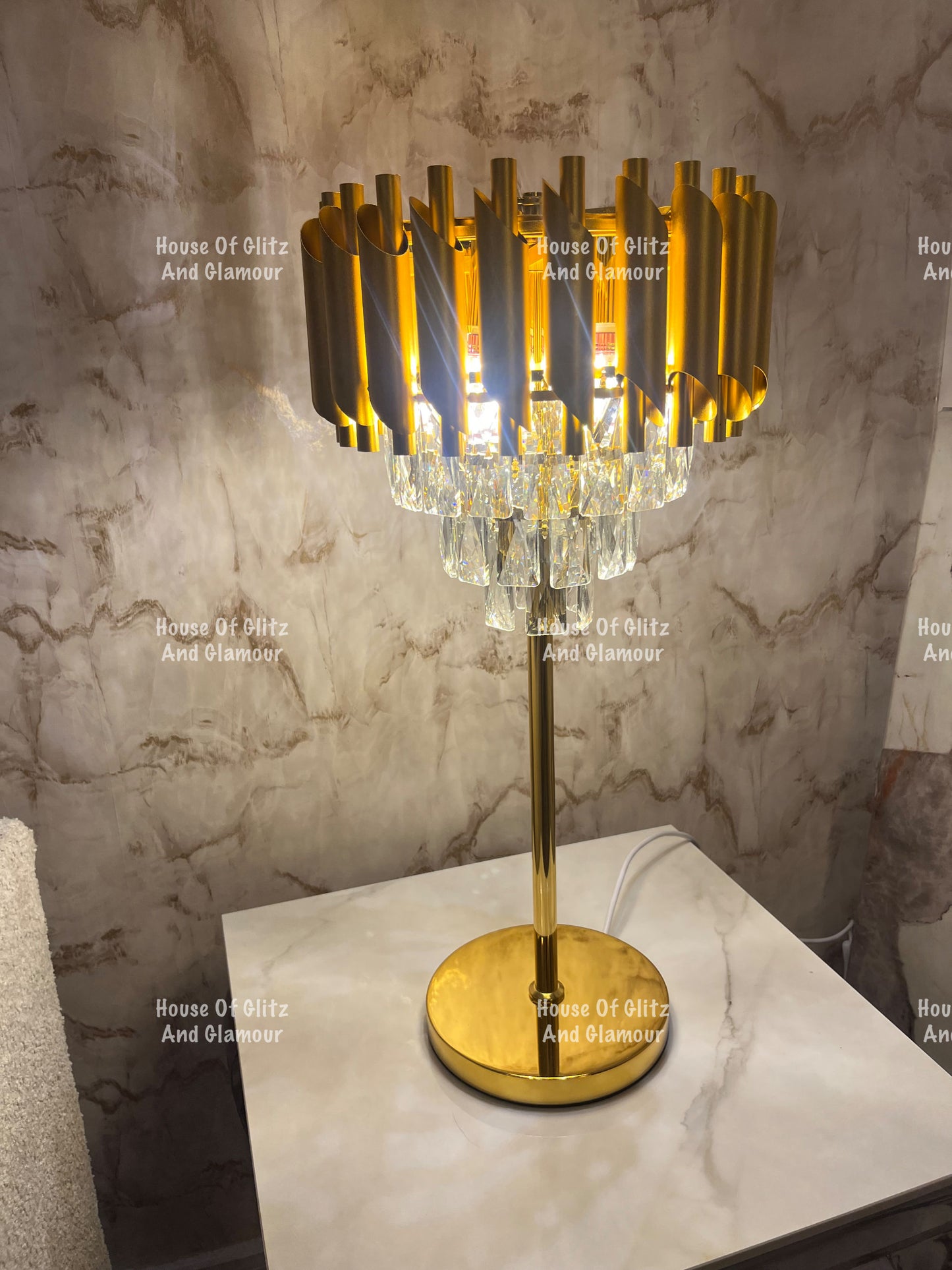 Gold Crystal Table Lamp