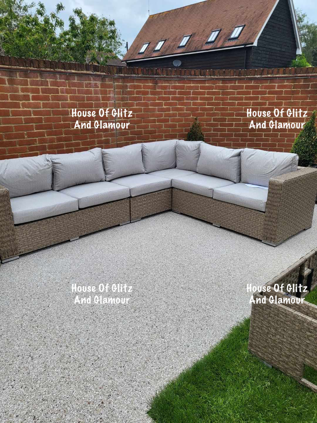 JAMAICA CORNER RISING DINING SET WITH FIRE PIT (NATURAL)