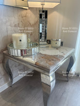 Load image into Gallery viewer, Louis Cream Side Table With Chrome Legs And Pandora Marble Top (60cm x 60cm)