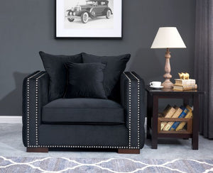 Mayfair Velvet Tufted Chair - Black