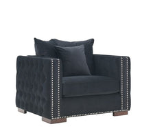 Load image into Gallery viewer, Mayfair Velvet Tufted Chair - Black