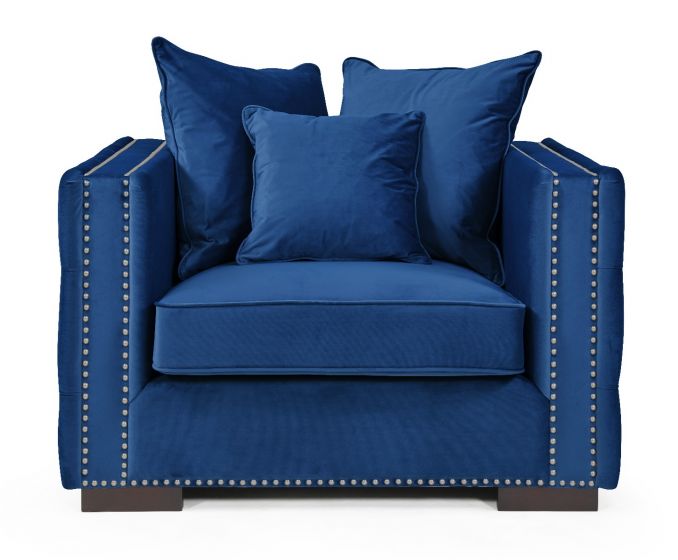 Mayfair Velvet Tufted Chair Royal Blue