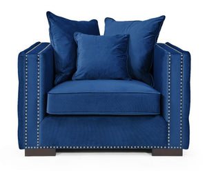 Mayfair Velvet Tufted Chair Royal Blue