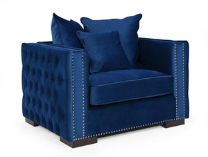 Mayfair Velvet Tufted Chair Royal Blue