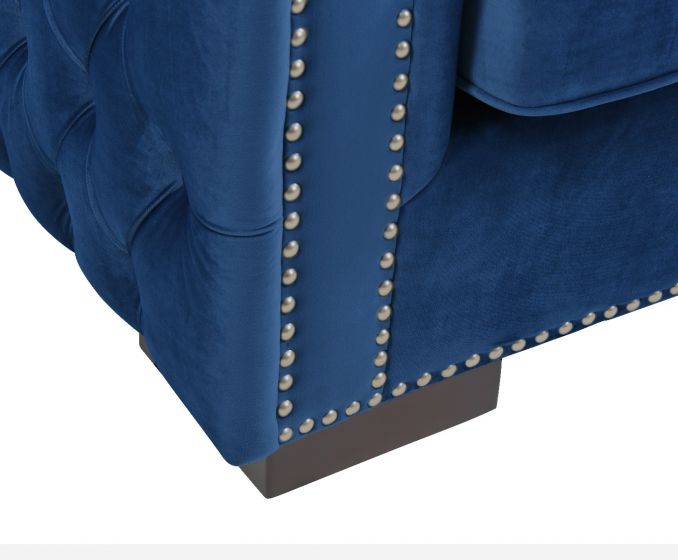 Mayfair Velvet Tufted Chair Royal Blue