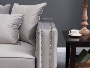 Mayfair Velvet Tufted Chair - Silver