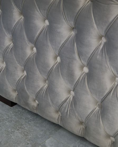 Mayfair Velvet Tufted Chair - Silver