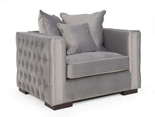 Load image into Gallery viewer, Mayfair Velvet Tufted Chair - Silver