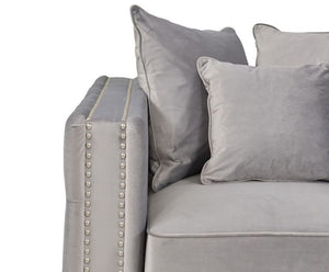 Mayfair Velvet Tufted Chair - Silver