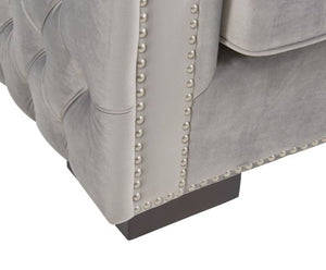 Mayfair Velvet Tufted Chair - Silver