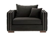 Load image into Gallery viewer, Mayfair Velvet Tufted Snuggle Chair Black