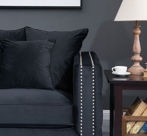 Mayfair Velvet Tufted Snuggle Chair Black