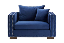 Load image into Gallery viewer, Mayfair Velvet Tufted Snuggle Chair Royal Blue