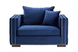 Mayfair Velvet Tufted Snuggle Chair Royal Blue