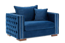 Load image into Gallery viewer, Mayfair Velvet Tufted Snuggle Chair Royal Blue