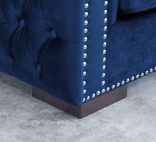 Load image into Gallery viewer, Mayfair Velvet Tufted Snuggle Chair Royal Blue