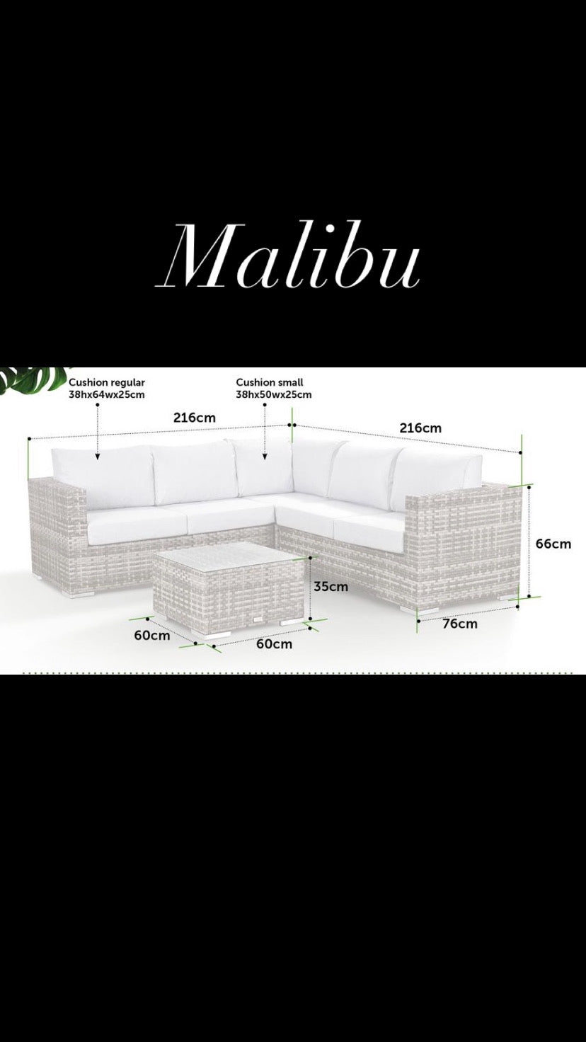 Malibu Compact Corner Sofa Set Beige